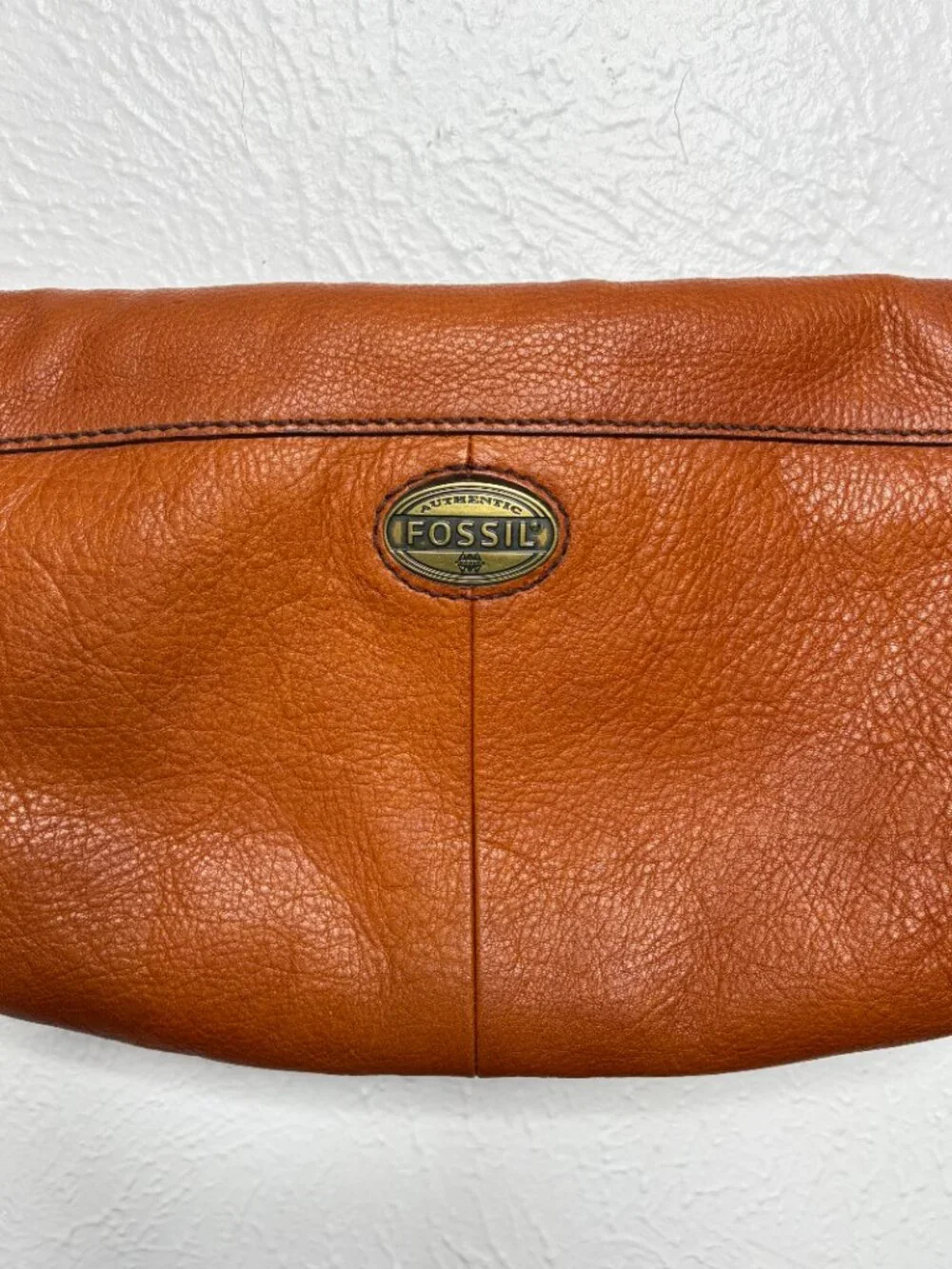 Vintage Fossil Brown Leather Crossbody Purse